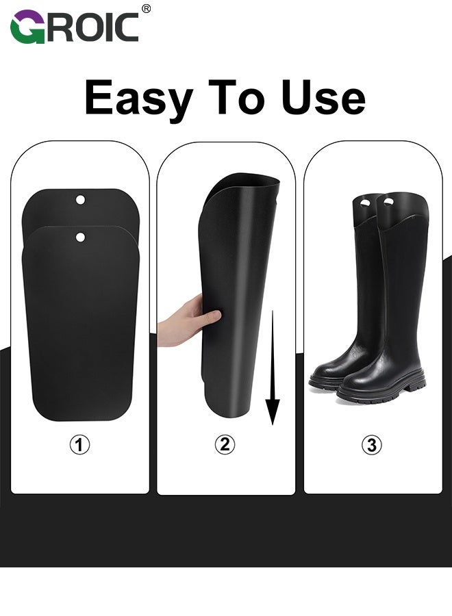 GROIC 6pcs Boot Shapers, Tall Boot Holders Insert Boot Fillers, Versatile Support Shoes Shaper Boots, Reusable Boot Stand Holder Inserts Pads for Women and Men to Keep Shape, Thicken Support Shape, Black - Image 4